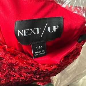 Red sparkly long dress